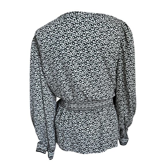 Max Studio Women’s Size Large Floral Wrap Blouse‎ Top NEW - Picture 2 of 7